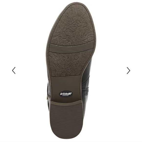 New Dr Scholl's Rate Tall Boot black leather knee-high riding boot elastic 6 - Picture 8 of 9